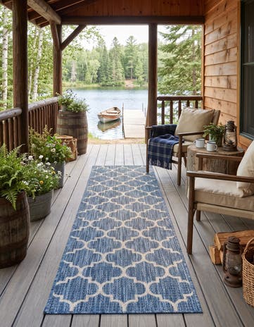 2' x 8' Easy-Clean Marina Lattice Indoor / Outdoor Runner Rug