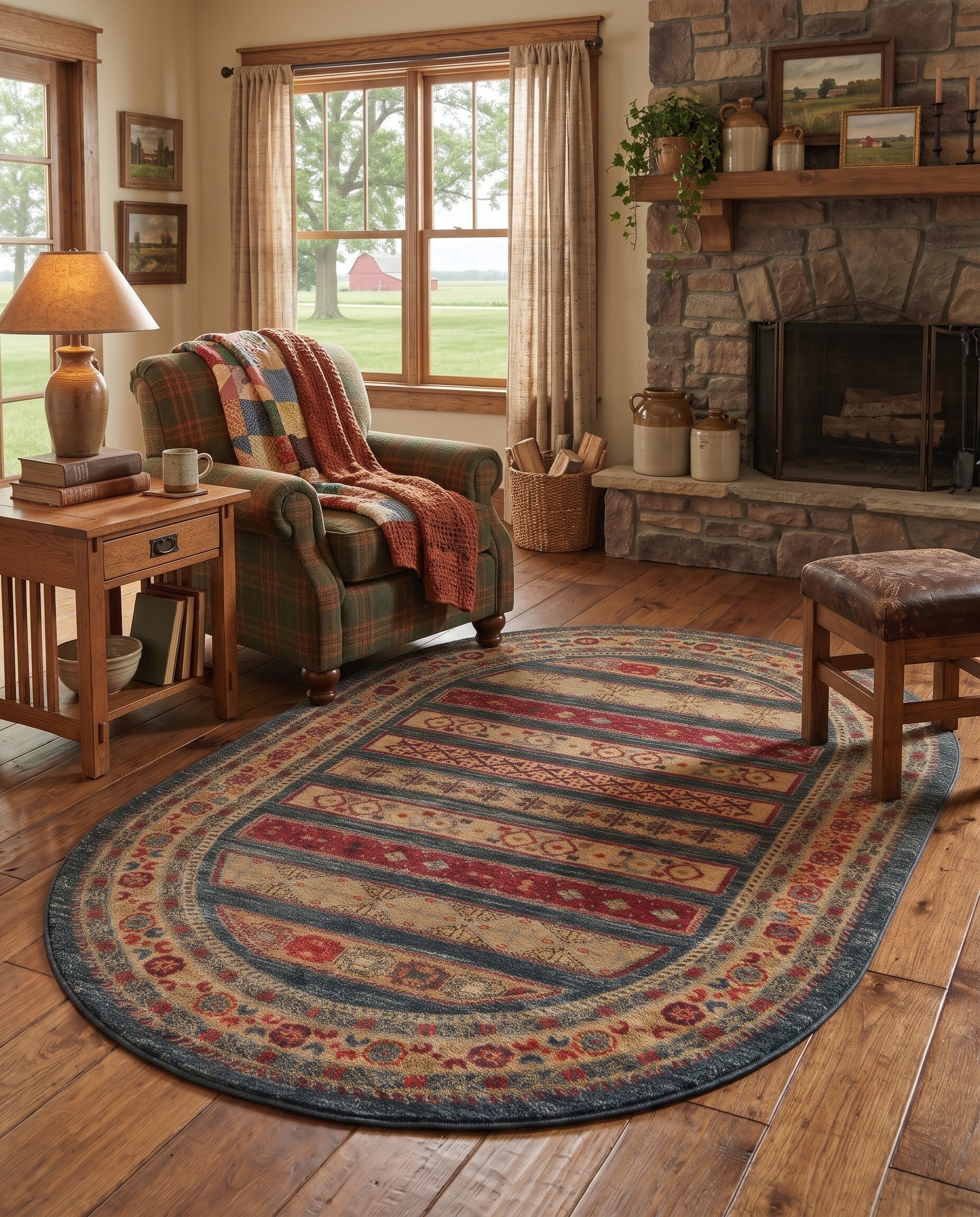 4' x 6' Kashkuli Gabbeh Oval Rug