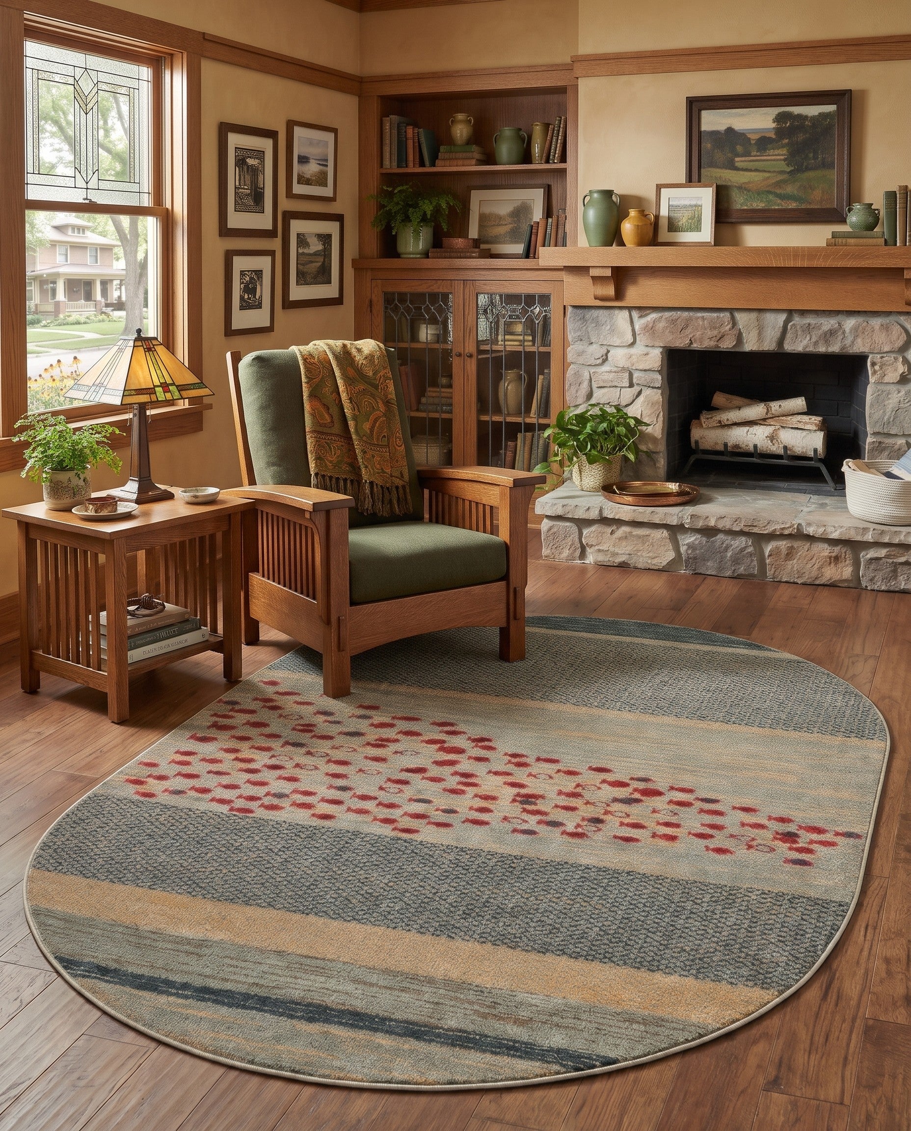 4' x 6' Kashkuli Gabbeh Oval Rug