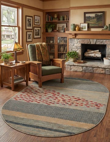 4' x 6' Kashkuli Gabbeh Oval Rug
