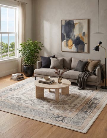 Ivory Aurelia Square Rug