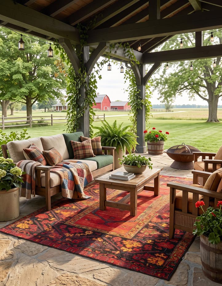 5' 3 x 8' Easy-Clean Tribal Indoor / Outdoor...