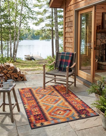 2' x 3' Easy-Clean Tribal Indoor / Outdoor Rug