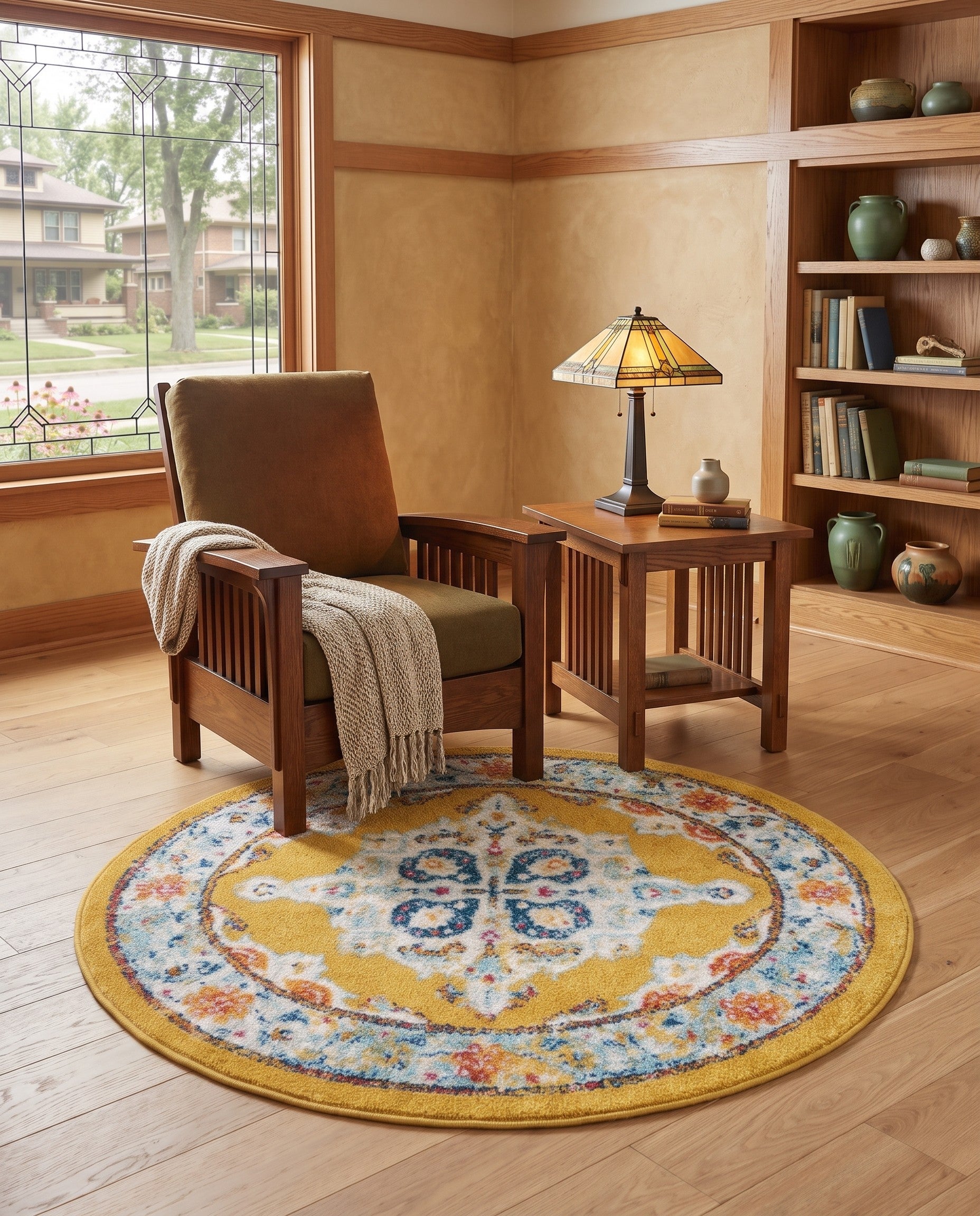 Yellow Parker Round Rug