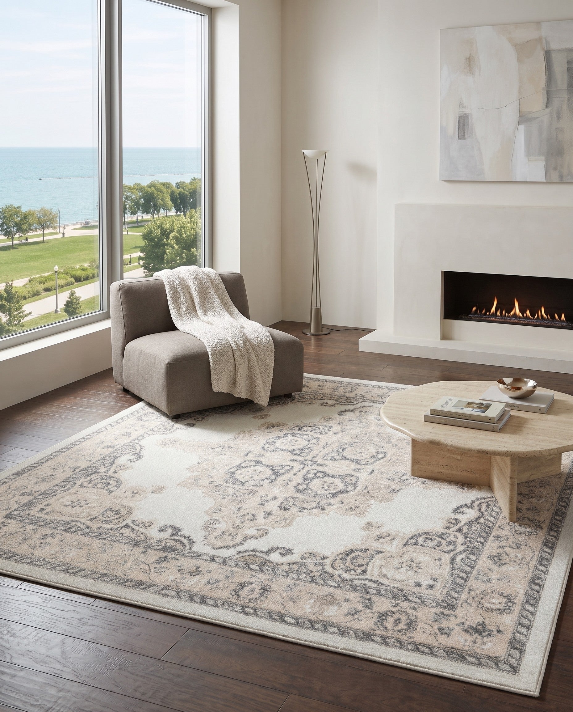 Ivory Parker Square Rug
