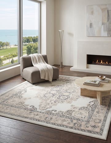 Ivory Parker Square Rug