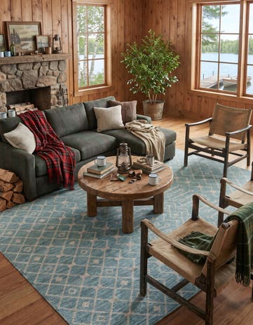 10' x 13' Easy-Clean Lattice Indoor / Outdoor Rug