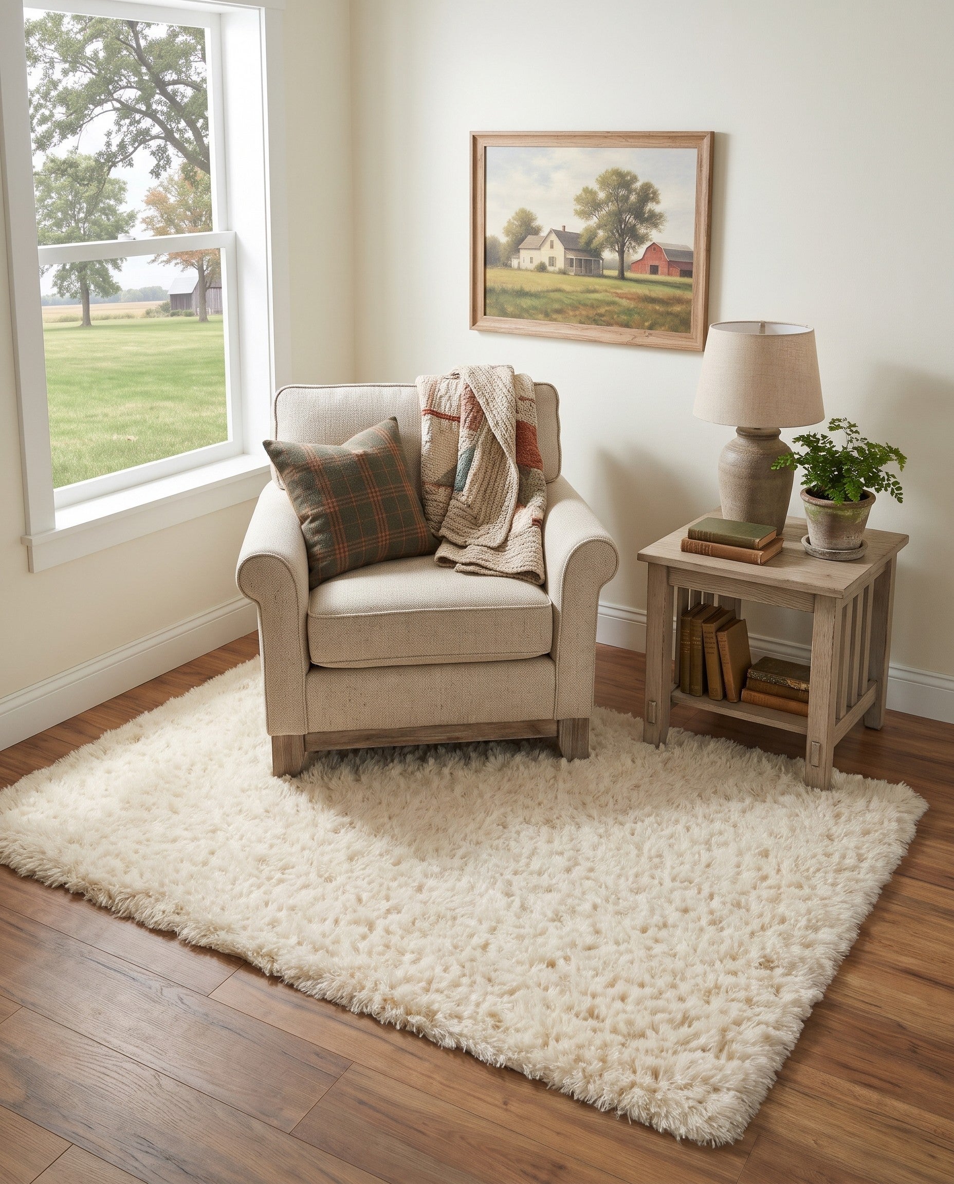 Bone Marilyn Monroe™ Shag Rug