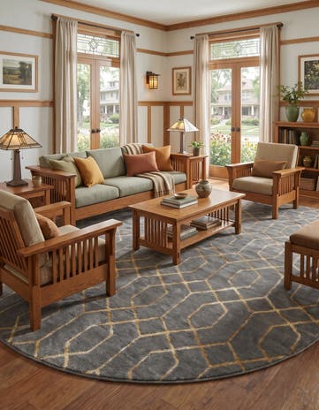 Gray and Gold Marilyn Monroe™ Glam Trellis Oval Rug