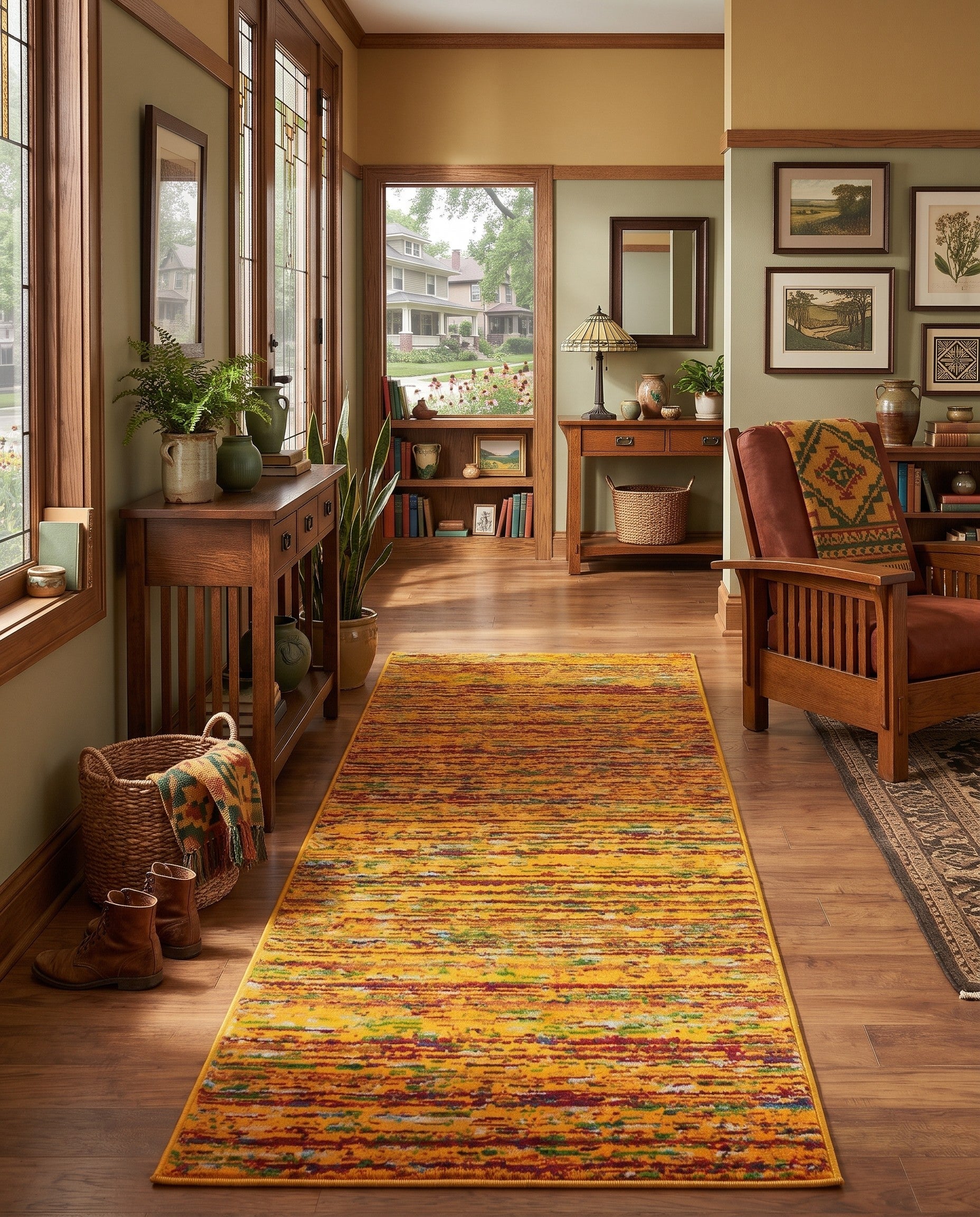 Yellow Calypso Runner Rug