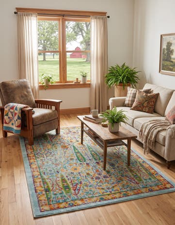 Aqua Blue Calypso Rug
