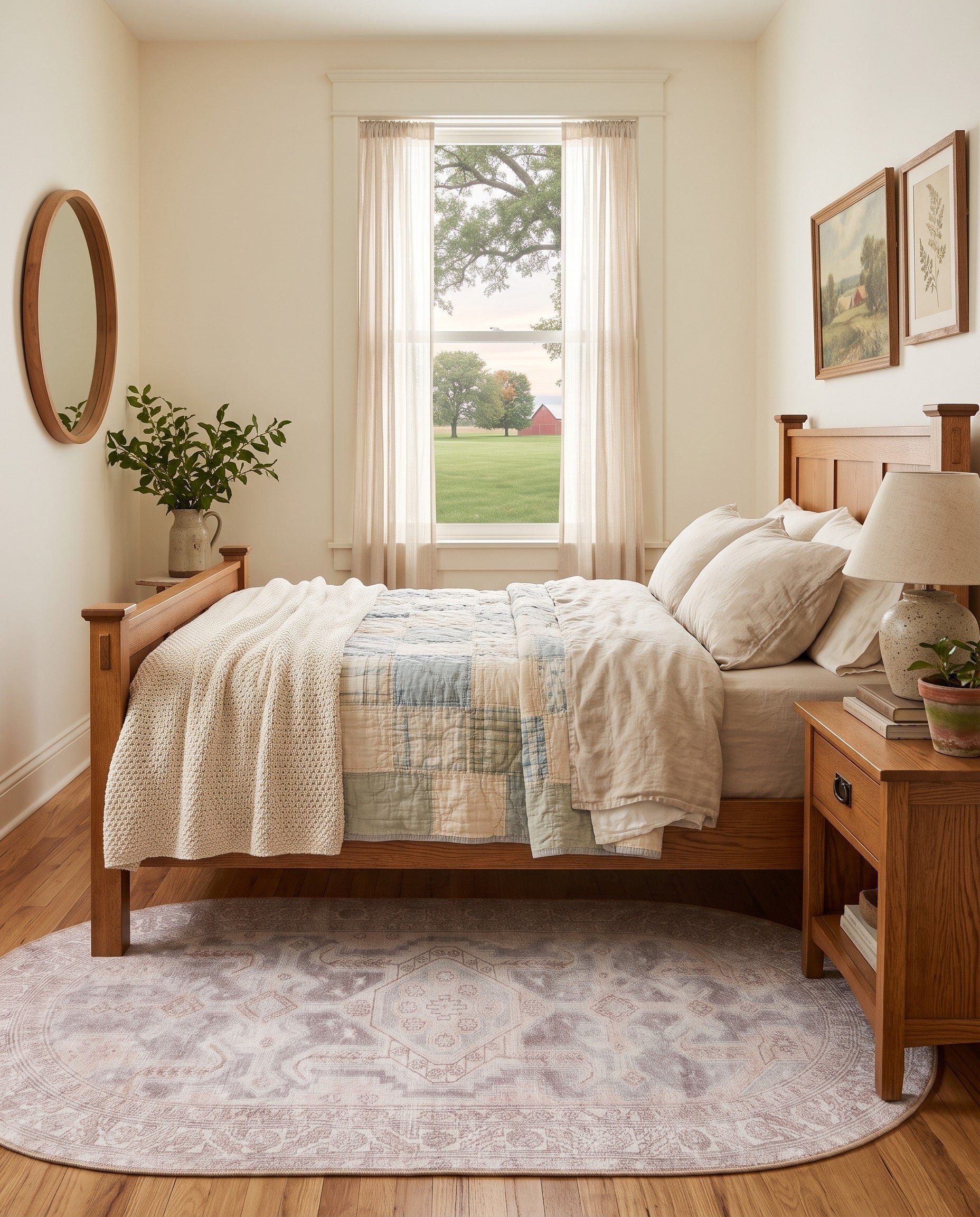 Gray Washable Timeless Oval Rug