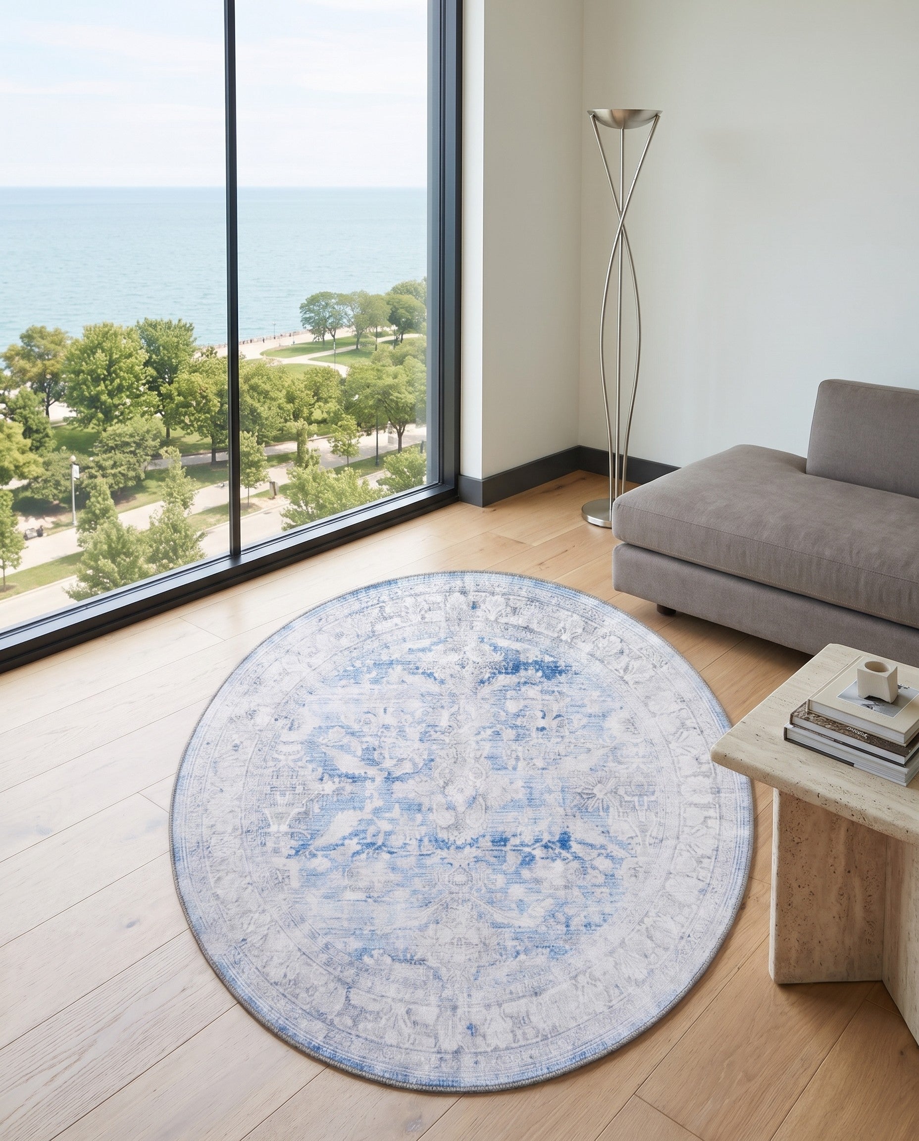 3' 6 x 3' 6 Washable Timeless Round Rug