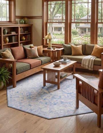 7' 6 x 7' 6 Washable Timeless Octagon Rug