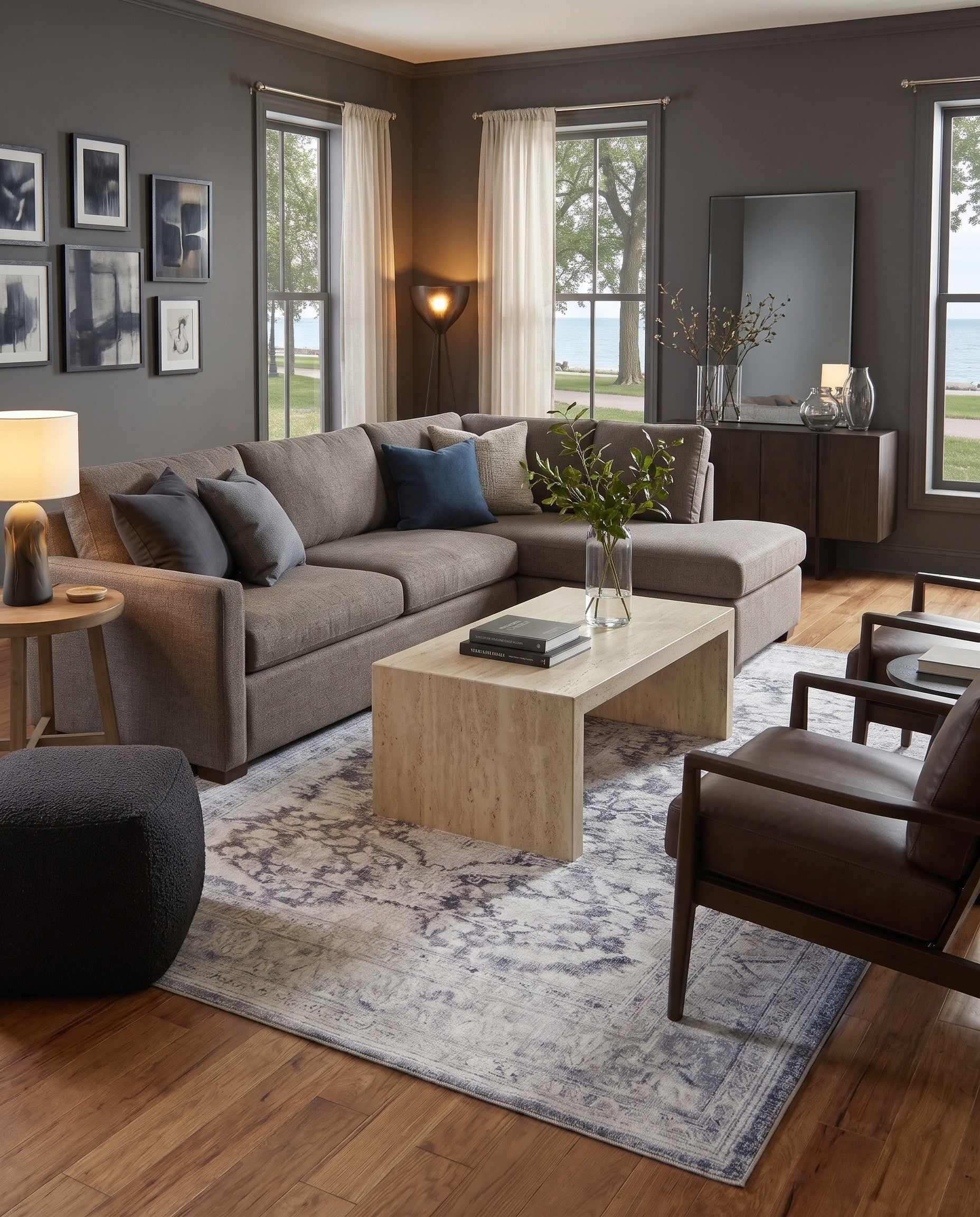 Charcoal Gray Washable Timeless Rug
