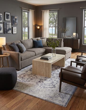Charcoal Gray Washable Timeless Rug