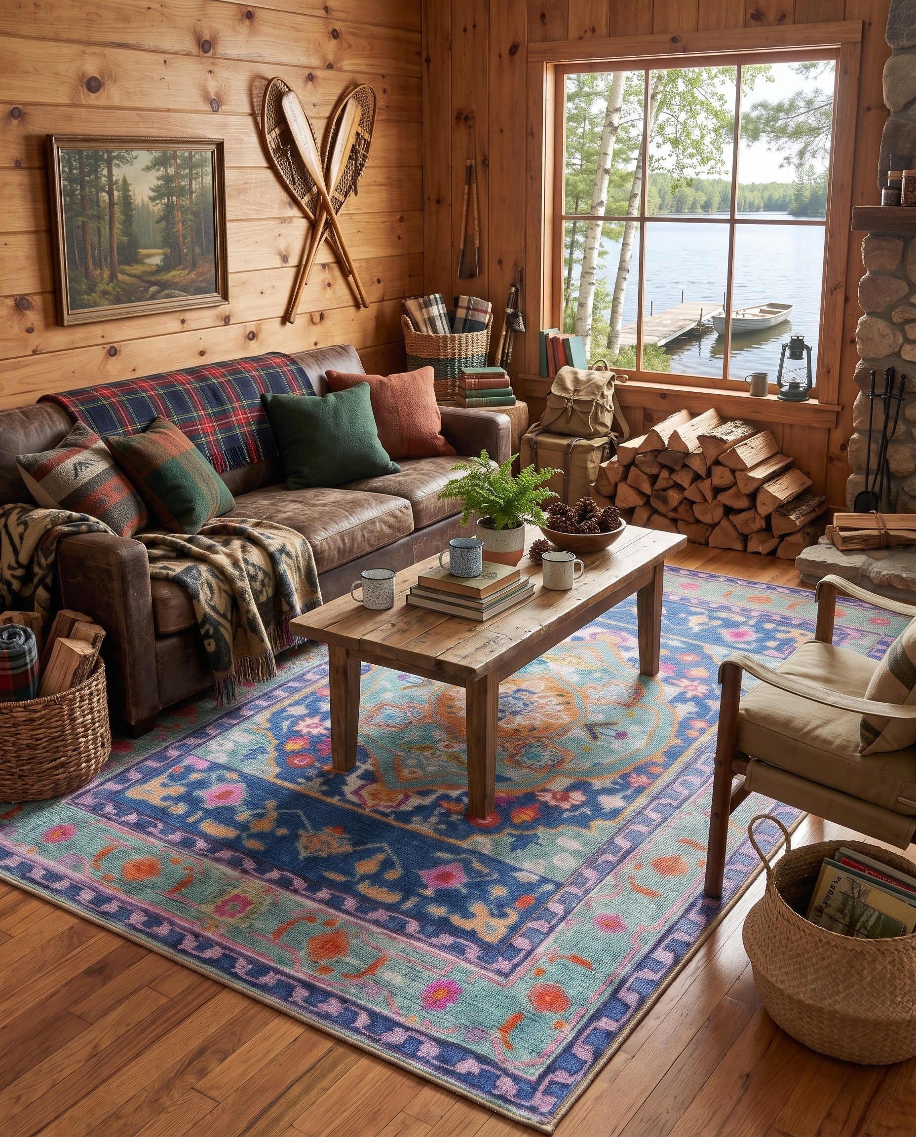 Blue Washable Timeless Rug
