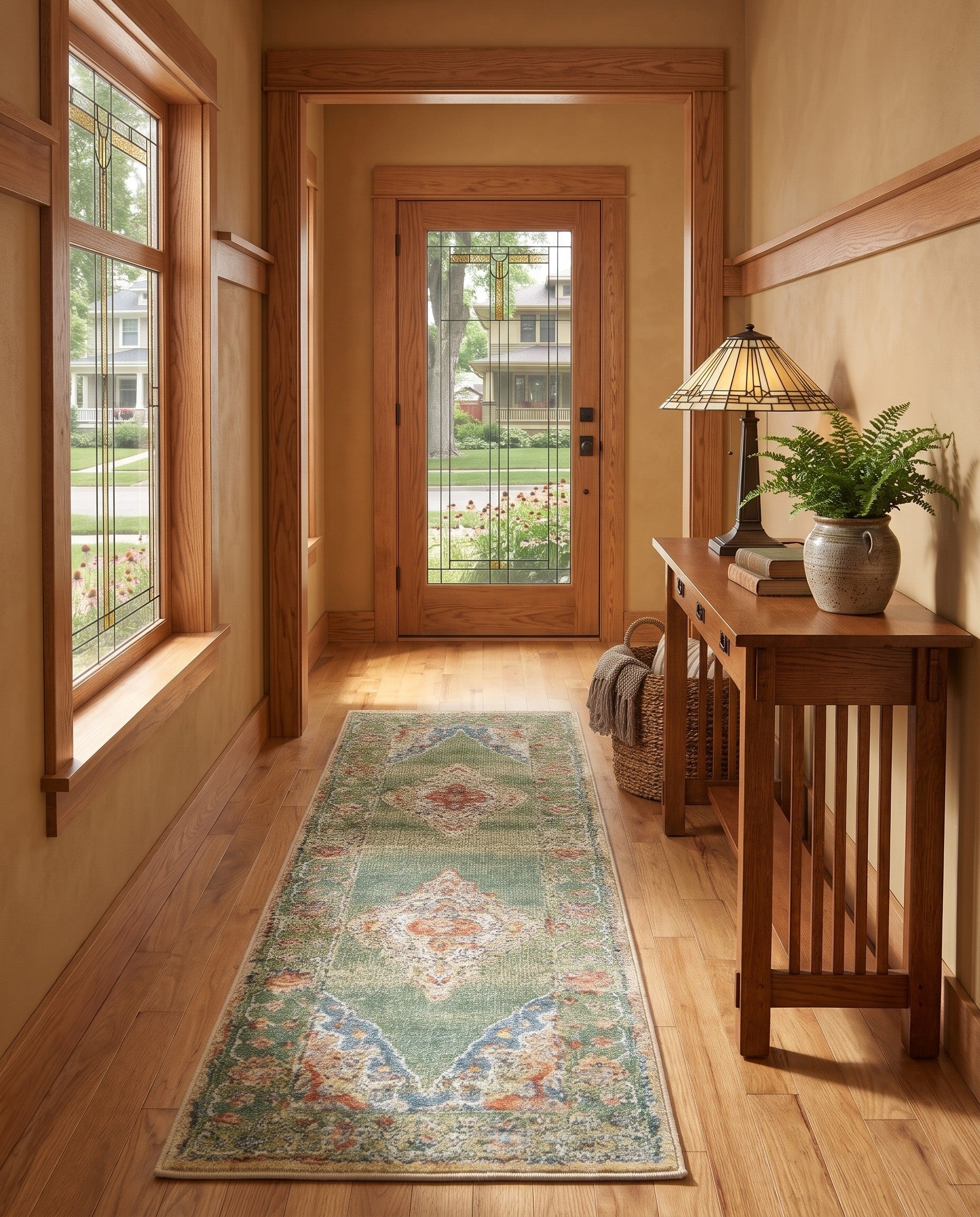 Green Isabella Runner Rug
