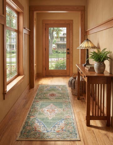 Green Isabella Runner Rug