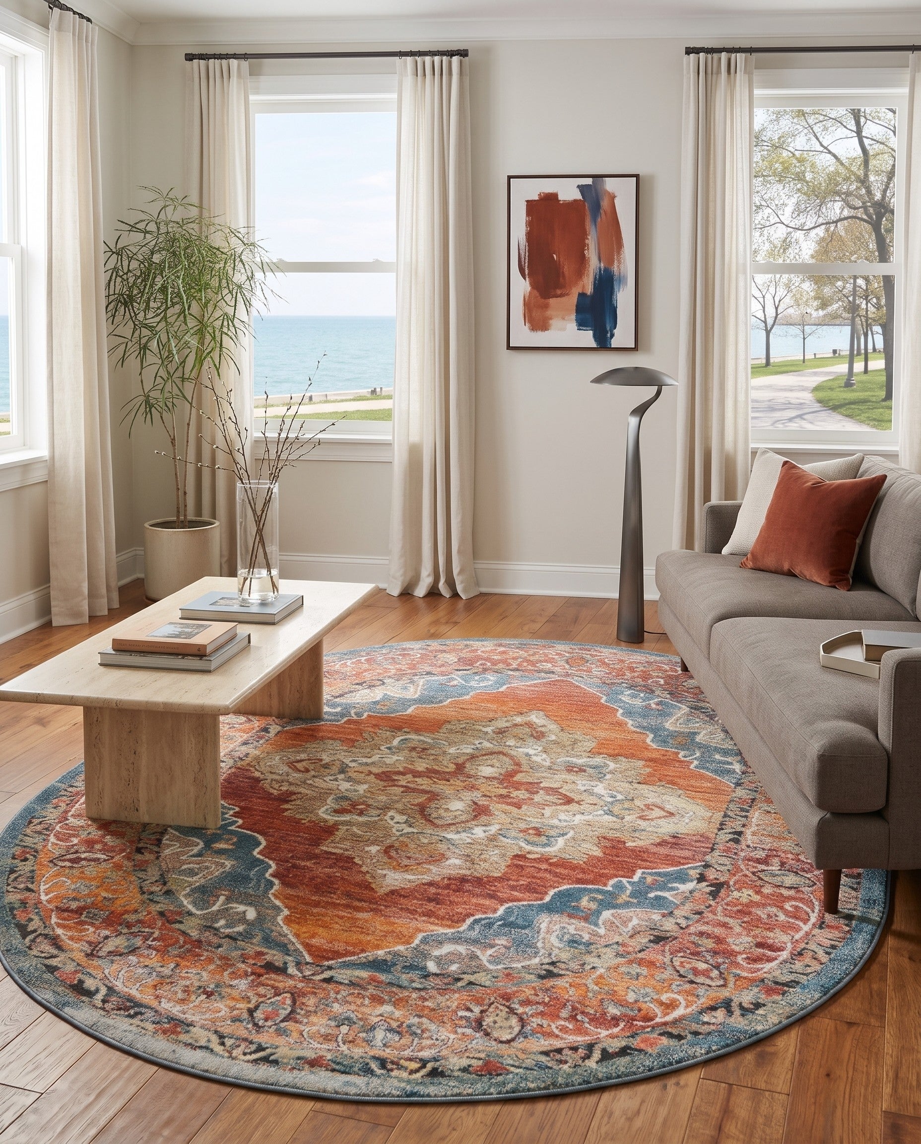 Rust Red Isabella Oval Rug