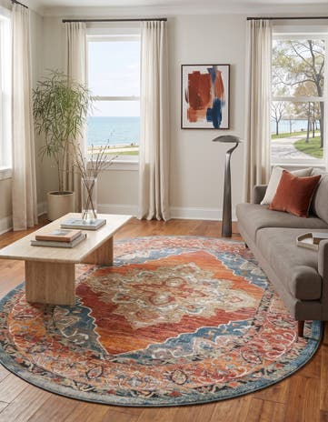 Rust Red Isabella Oval Rug
