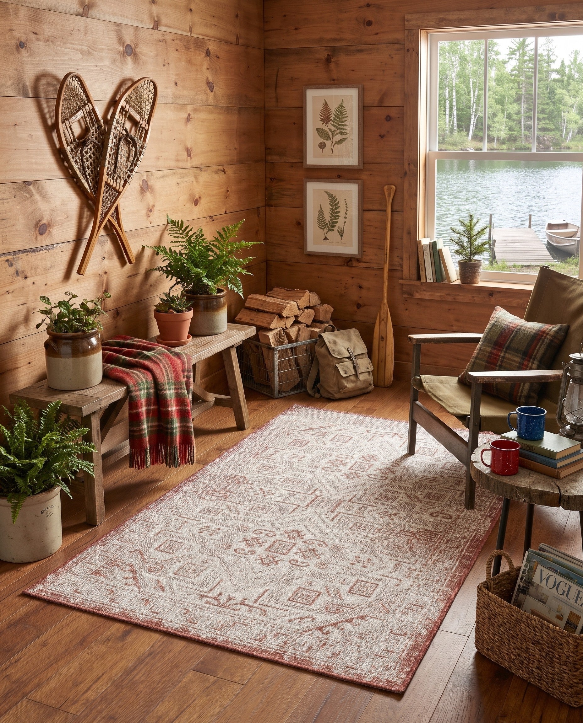 3' x 5' 3 Easy-Clean Aztec Indoor / Outdoor Rug