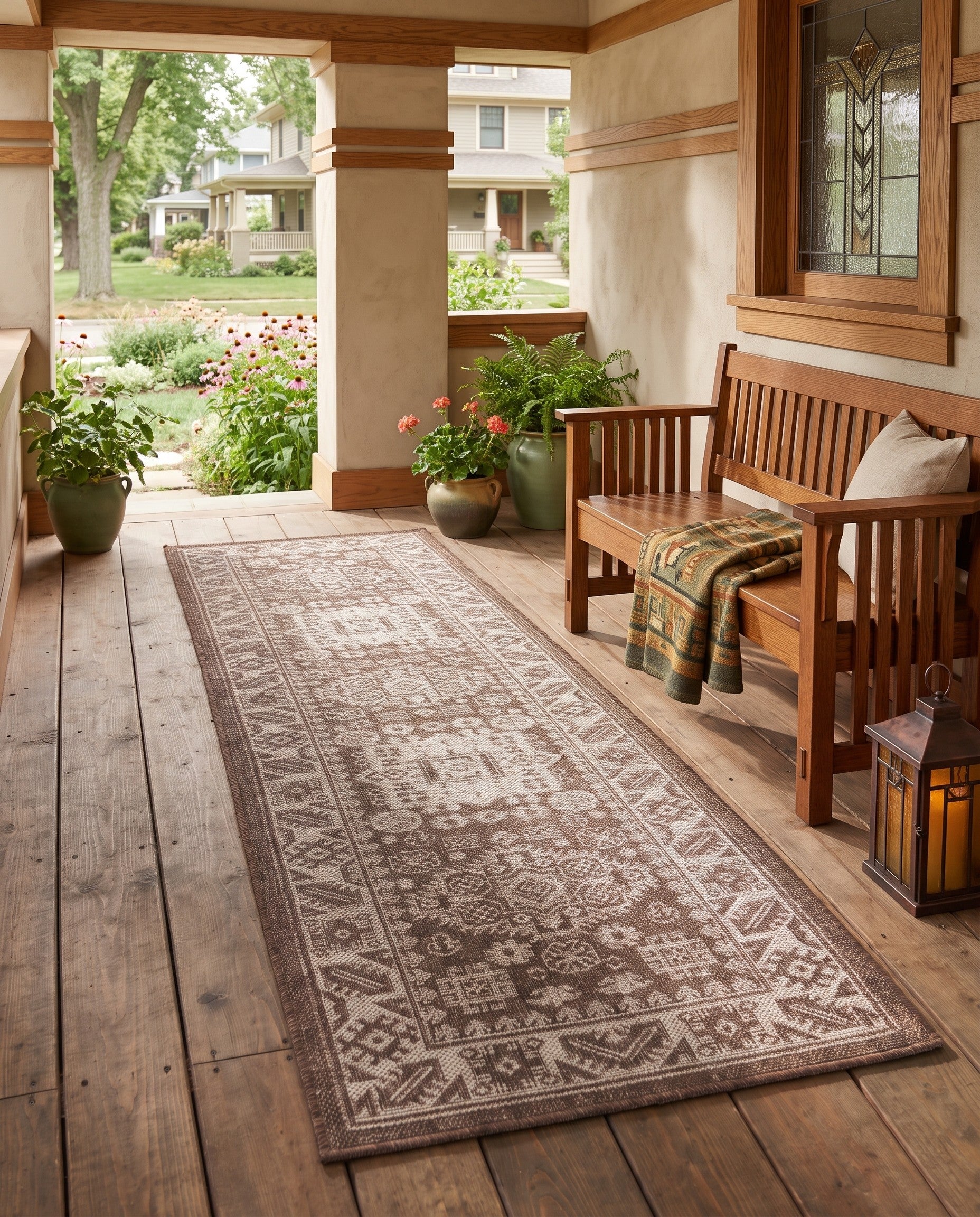 2' x 8' Easy-Clean Aztec Indoor / Outdoor Runner Rug