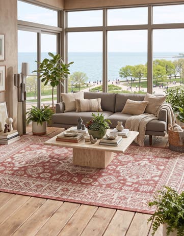 4' x 6' Easy-Clean Aztec Indoor / Outdoor Rug