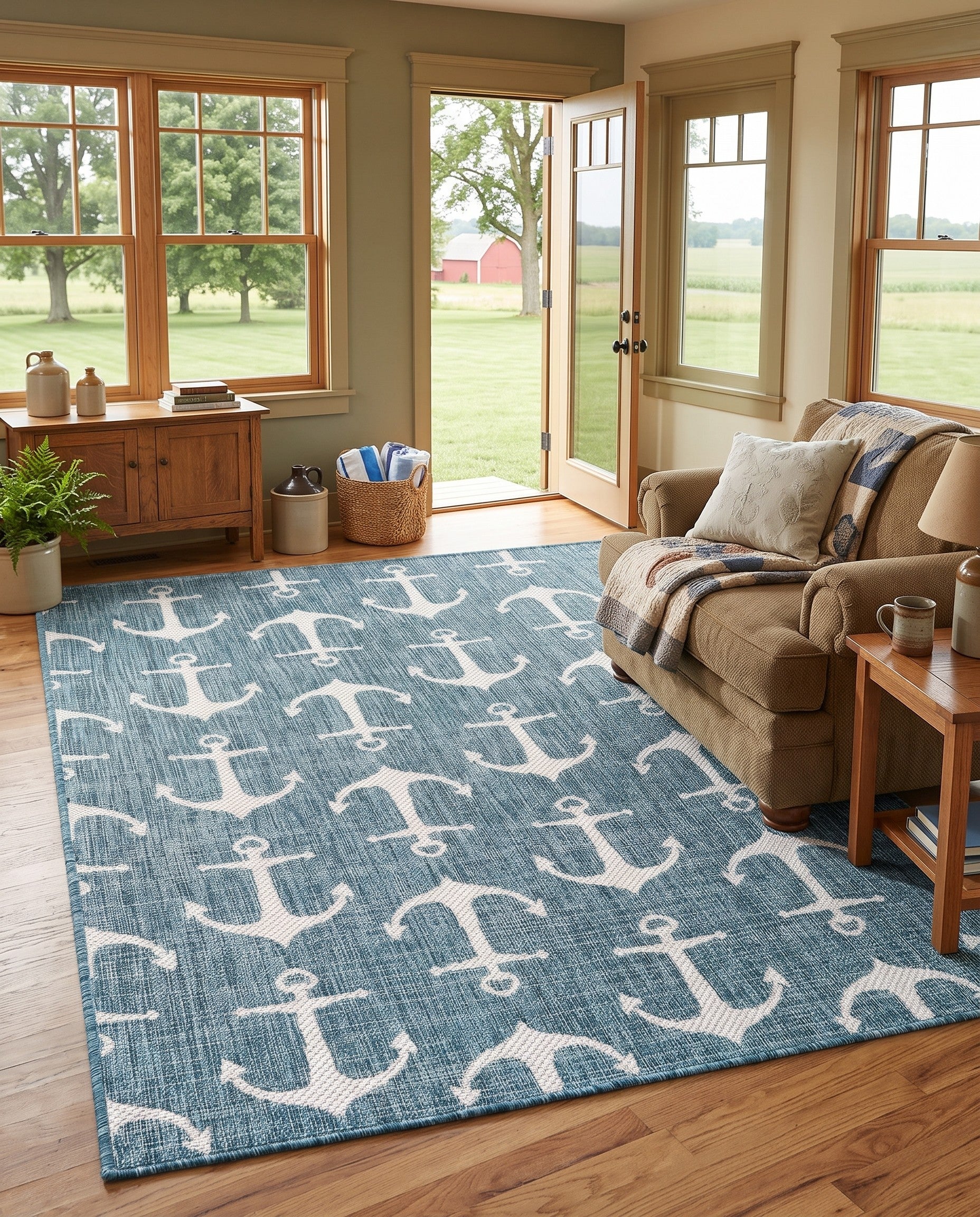 4' x 6' Easy-Clean Coastal Indoor / Outdoor Rug