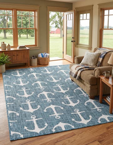 4' x 6' Easy-Clean Coastal Indoor / Outdoor Rug