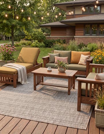 Natural Easy-Clean Ribbon Indoor / Outdoor Rug