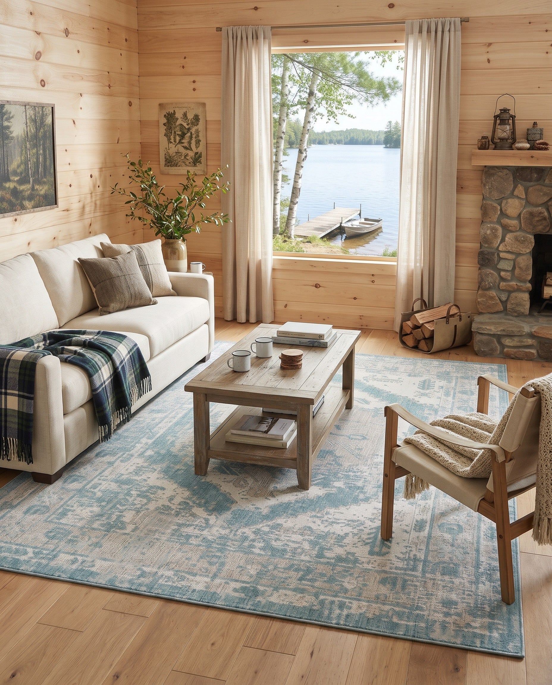7' 10 x 11' Easy-Clean Traditional Indoor / Outdoor Rug