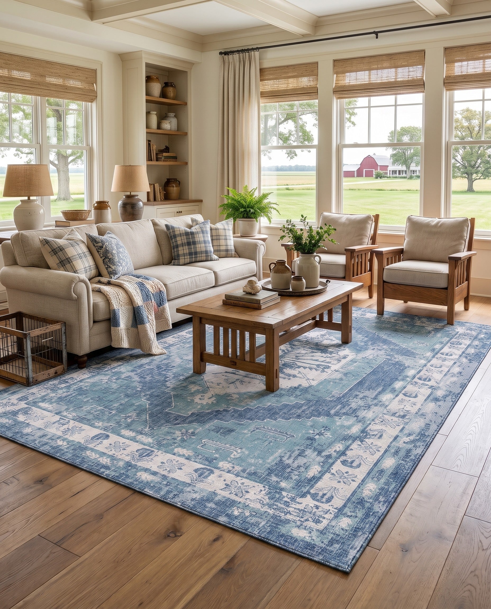 10' x 14' Easy-Clean Traditional Indoor / Outdoor Rug
