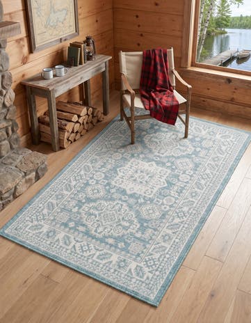 3' x 5' 3 Easy-Clean Aztec Indoor / Outdoor Rug
