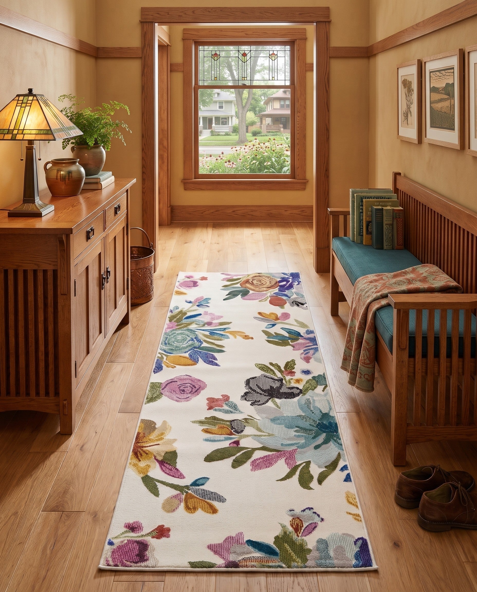 Ivory Blossom Runner Rug