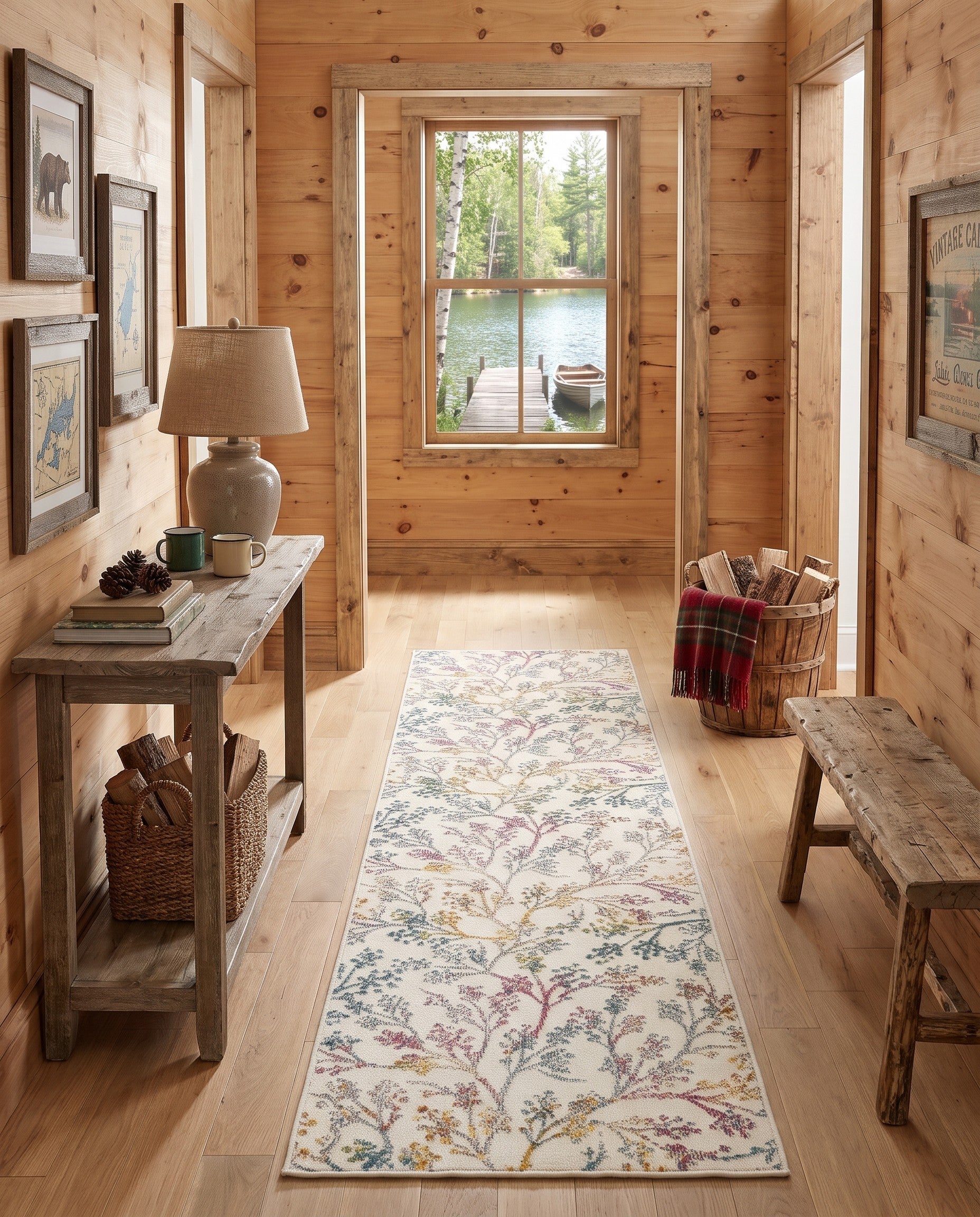 Ivory Blossom Runner Rug
