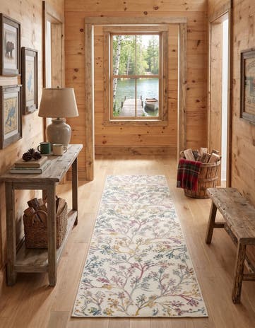 Ivory Blossom Runner Rug
