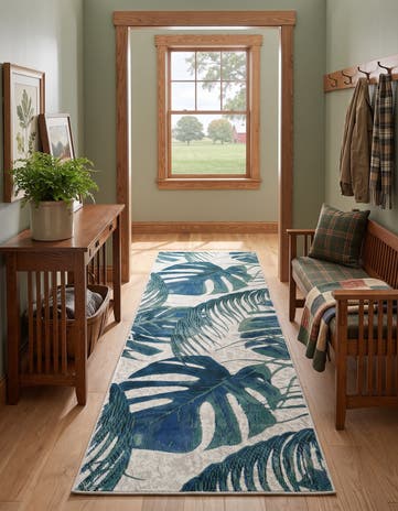 Ivory Blossom Runner Rug