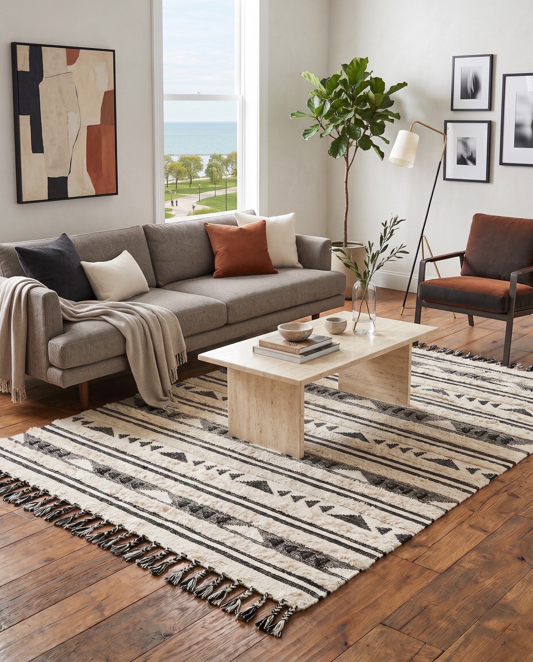 6' 1 x 9' Hand Woven Arizona Wool Rug