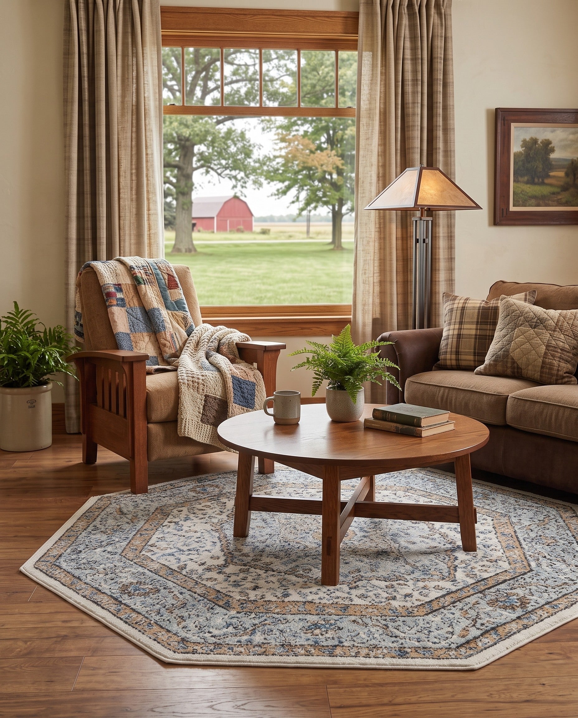 Blue Nyla Octagon Rug