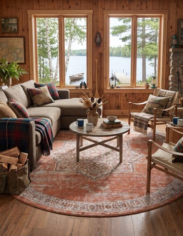 Salmon Pink Nyla Round Rug