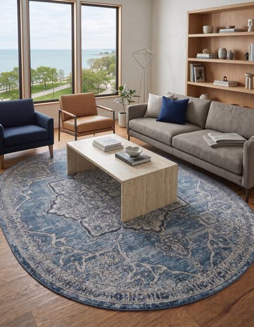 Blue Nyla Oval Rug