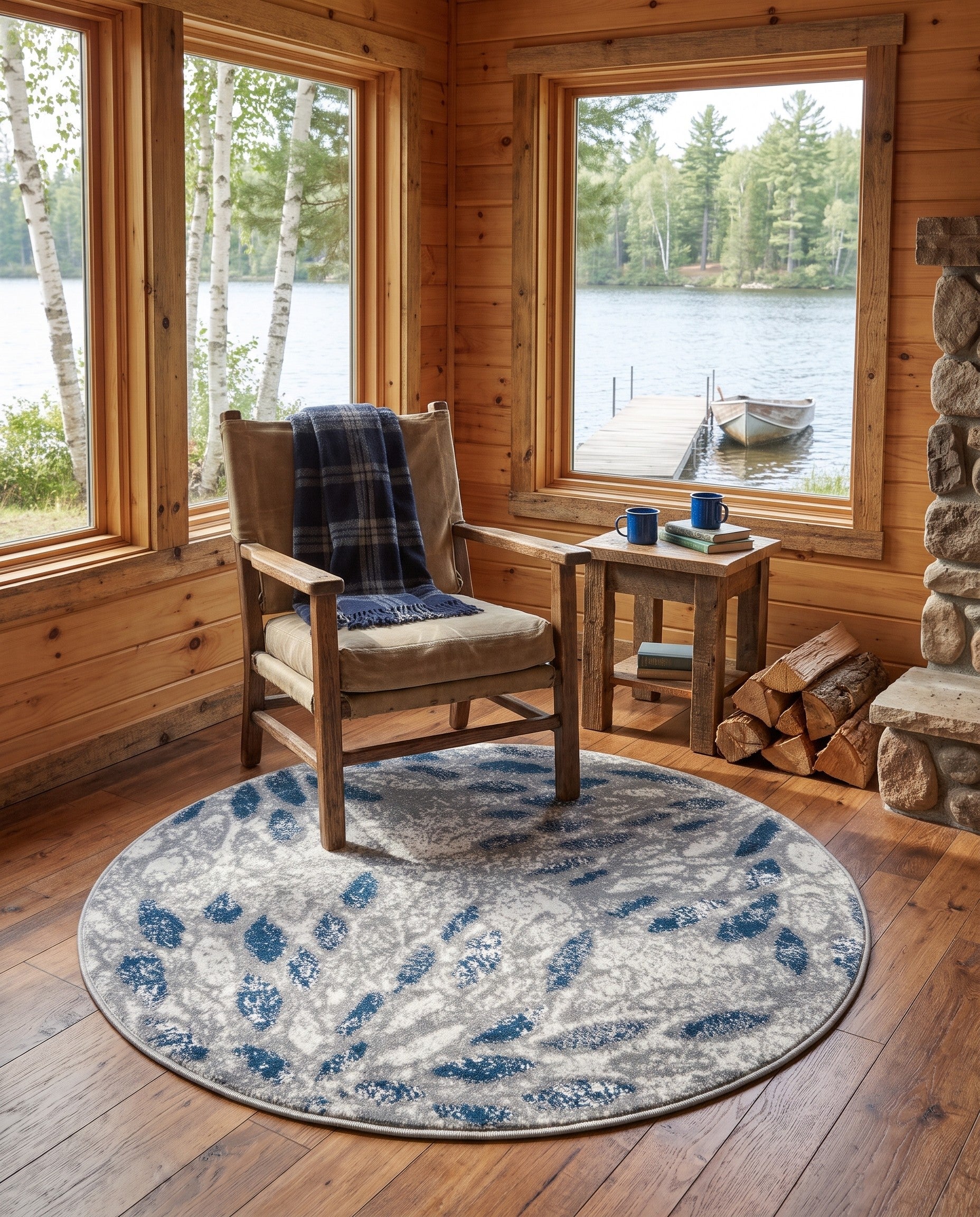 Gray Charleston Round Rug