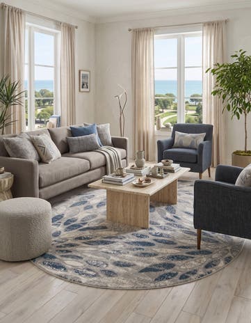 Gray Charleston Oval Rug