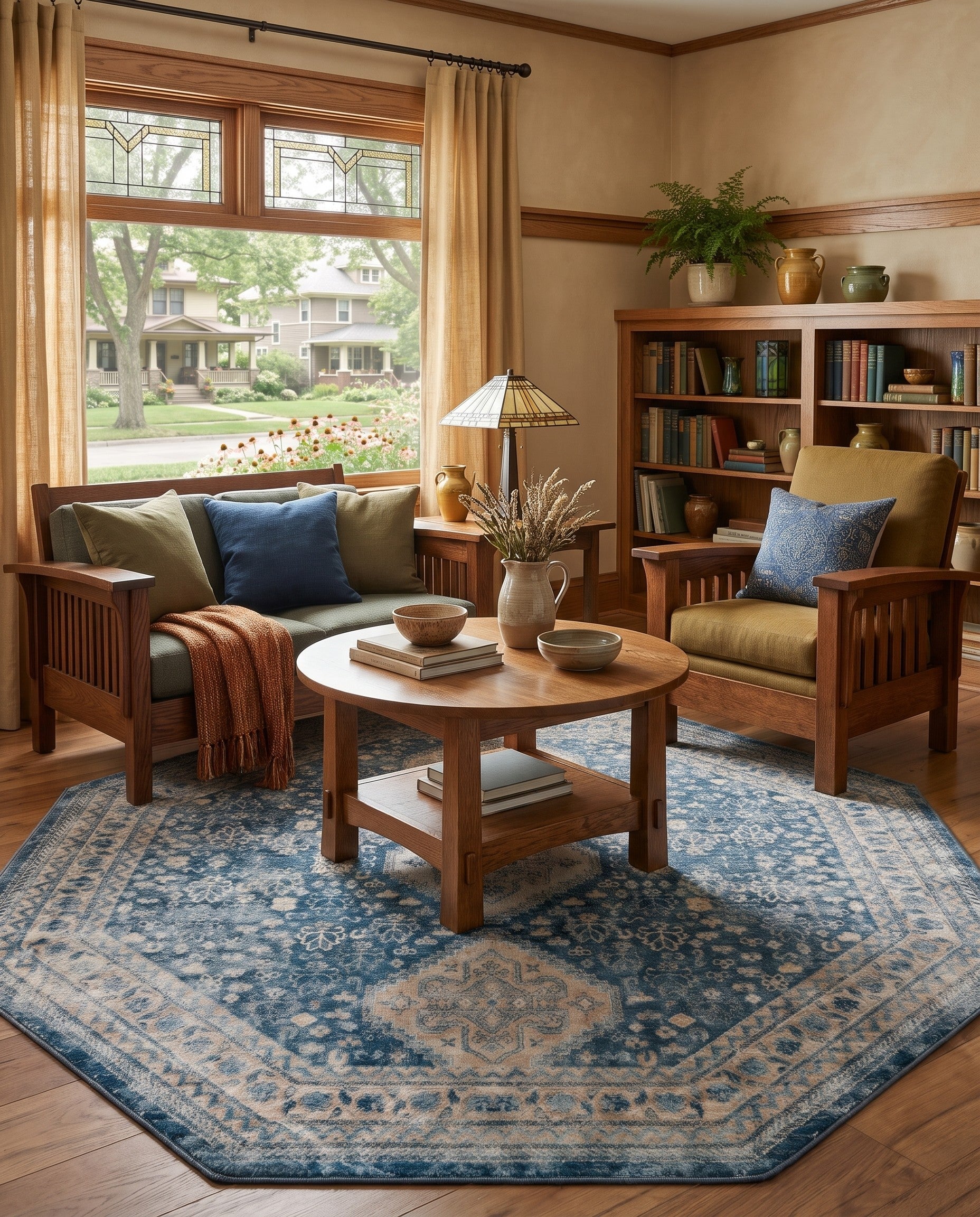 Navy Blue Newport Octagon Rug