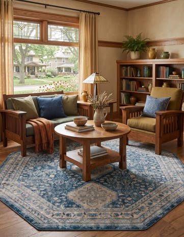 Navy Blue Newport Octagon Rug