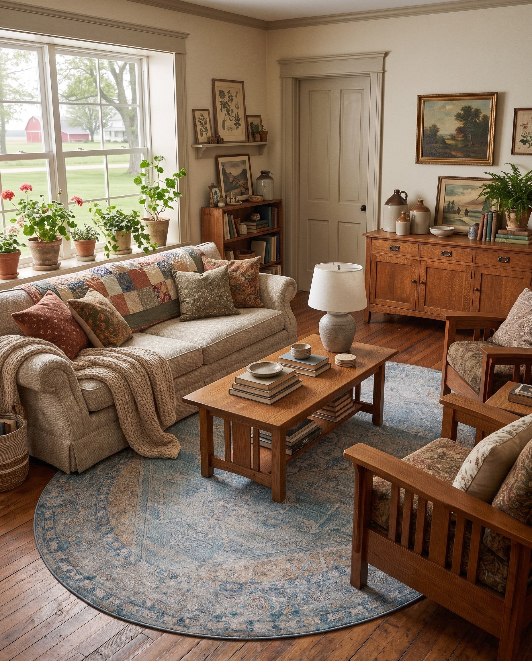 Blue Newport Oval Rug