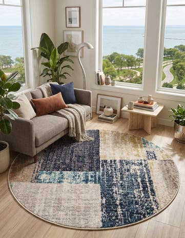 Washable Vivid Round Rug
