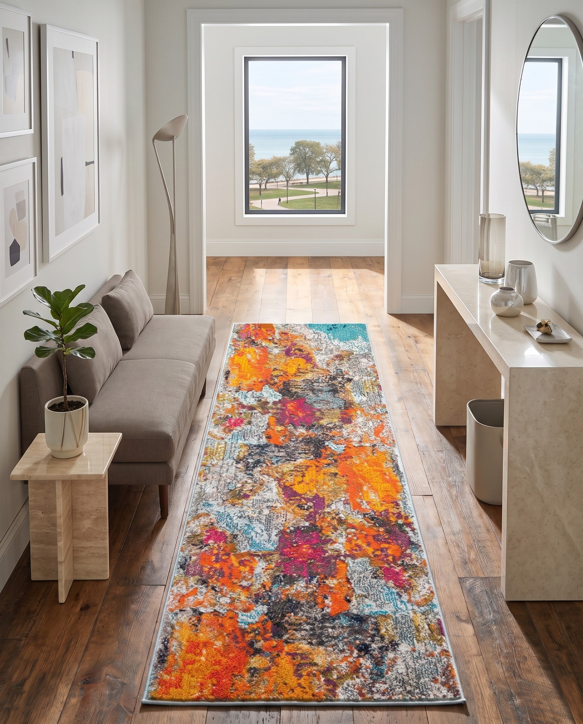 Washable Vivid Runner Rug