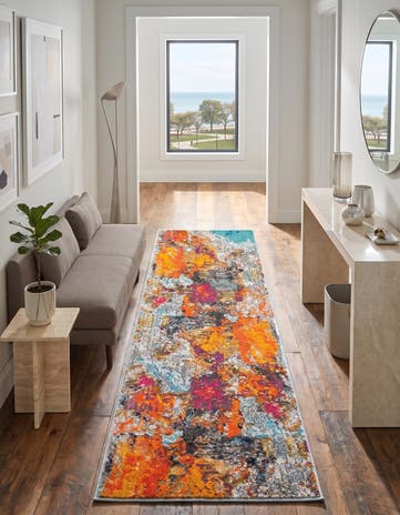 Washable Vivid Runner Rug
